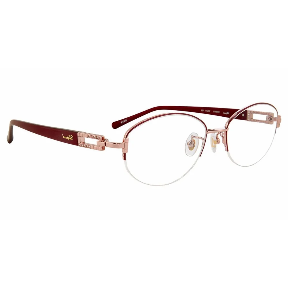 NWT Chopard VCHD07J Burgundy Semi-Rimless 52mm Eyeglasses